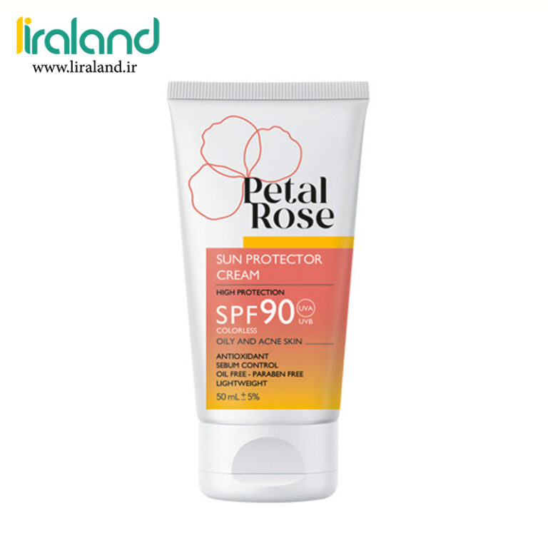 کرم ضد آفتاب بی رنگ SPF90 برای پوست چرب Petal Rose